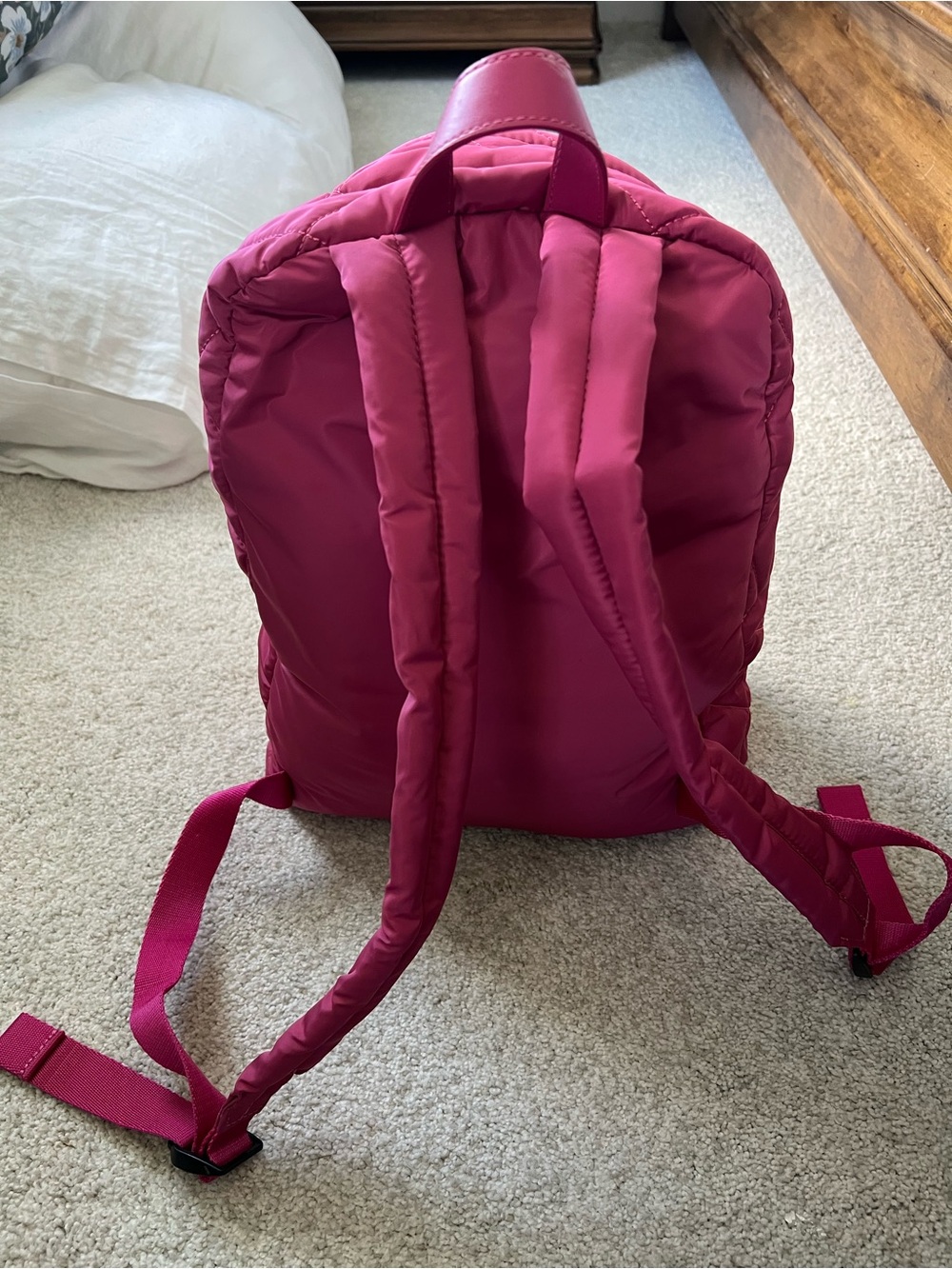 Fuchsia Quilted Backpack - Picture 1 of 2
